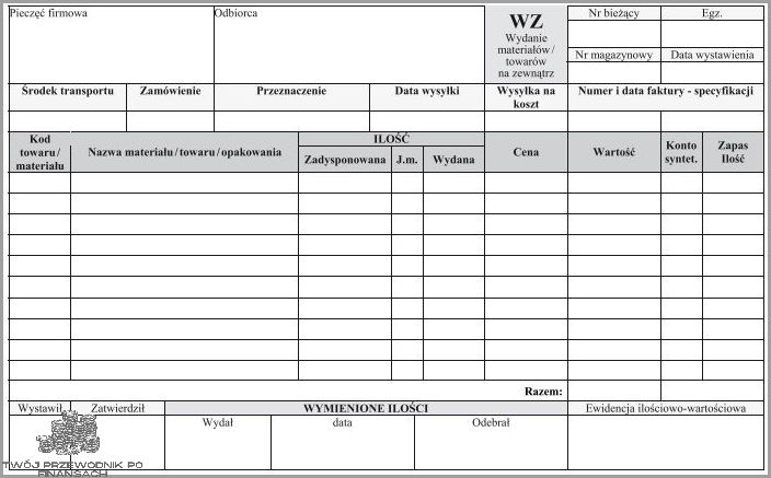 Bezpłatny Dokument Wz Do Druku!