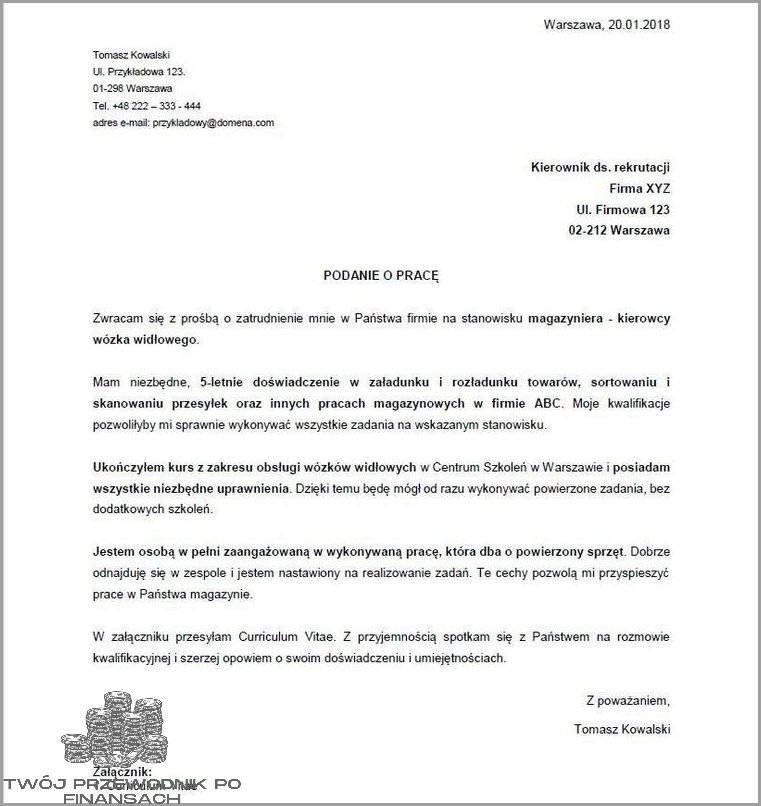 Pobierz ZA DARMO Wzór Podania O Pracę w Formacie PDF!