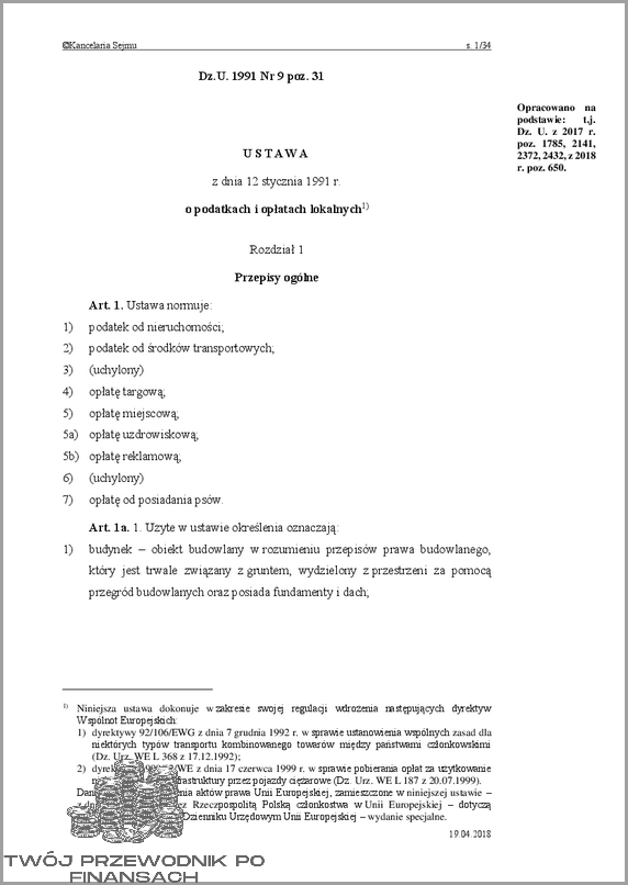 Ustawa O Podatkach I Opłatach Lokalnych - Zmiany, Których Nie Możesz Przegapić!